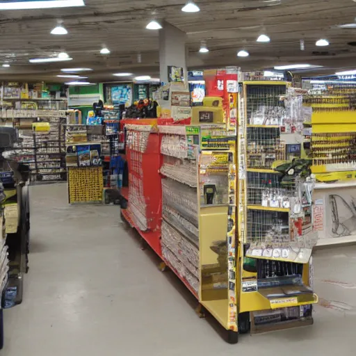 Prompt: photo inside of an hardware store