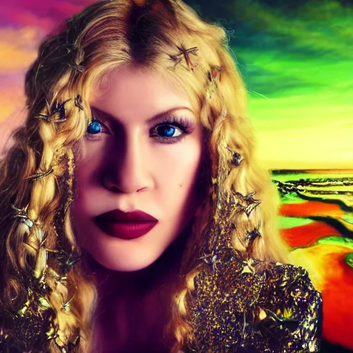 Image similar to hyper - realistic portrait of the singer aurora aksnes, 8 k, photo, art by david lachapelle