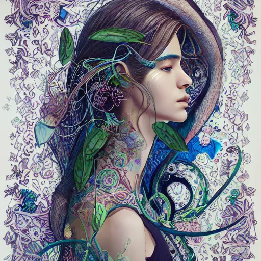 Prompt: a portrait of an incredibly beautiful, colorful, graceful, elegant, and sophisticated young woman made of cucumbers, an ultrafine detailed illustration by james jean, intricate linework, bright colors, final fantasy, behance contest winner, vanitas, angular, altermodern, unreal engine 5 highly rendered, global illumination, radiant light, detailed and intricate environment