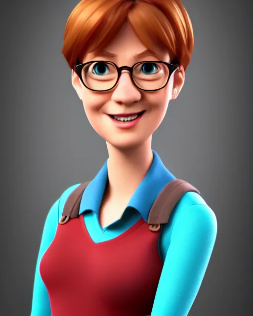 Prompt: nerdy adult woman character portrait, by pixar, highly detailed, dynamic shadows, 4 k, splash art