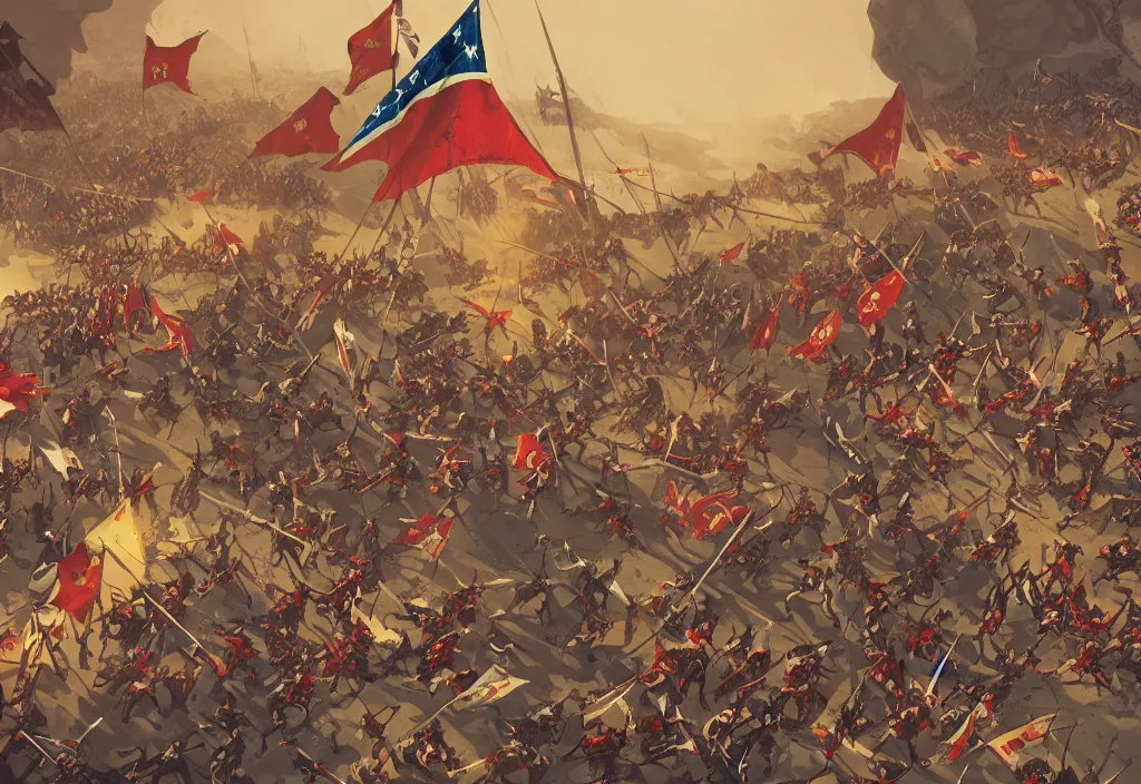 Image similar to handmade illustration of a small medieval battle, banners and flags, arrows, line art, ink, watercolor by Kilian Eng and by Jake Parker, winning-award masterpiece, fantastic, octane render, 8K HD Resolution, High quality image