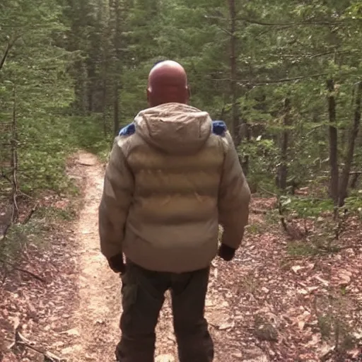 Prompt: walter white trail cam footage, horror, creepy