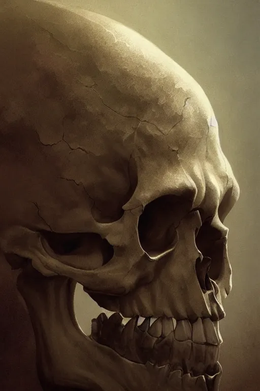 Image similar to skull, close - up portrait, powerfull, intricate, elegant, volumetric lighting, scenery, digital painting, highly detailed, artstation, sharp focus, illustration, concept art, ruan jia, steve mccurry