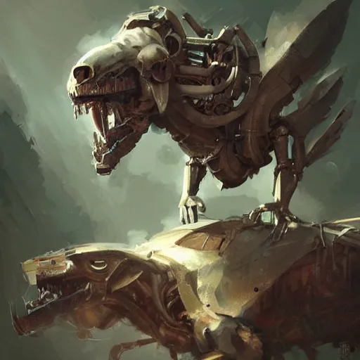 Image similar to crazy professor's mechanical human - animal chimera art by greg rutkowski