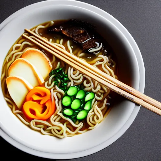 Prompt: an extremely appetizing bowl of ramen, studio lighting, 4 k