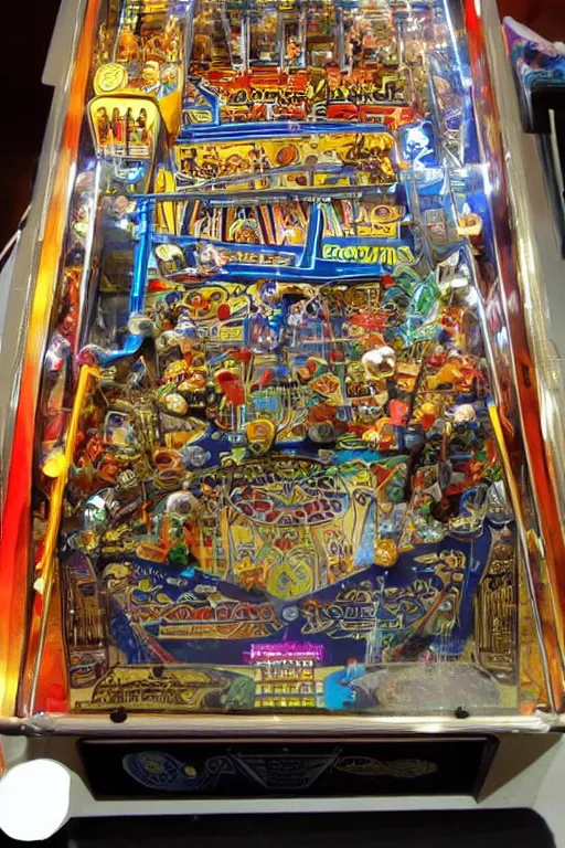 Image similar to amazingly complicated pinball machine, egypt theme