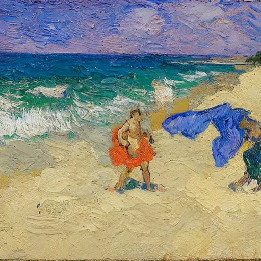 Prompt: rich and indulgent oil paint impasto reliefs, happy italian beach scene, an artwork by charles w. bartlett and jackson pollack and colin campbell cooper and to a lesser extent - van gogh