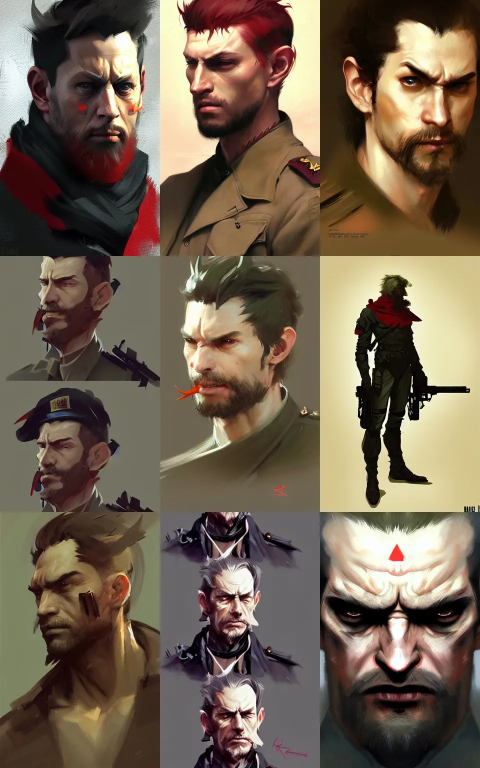 Prompt: character concept portrait, ugly male devil, military clothes. style in digital painting, concept art, smooth, sharp focus, illustration, from metal gear, by ruan jia and mandy jurgens and william - adolphe bouguereau, artgerm