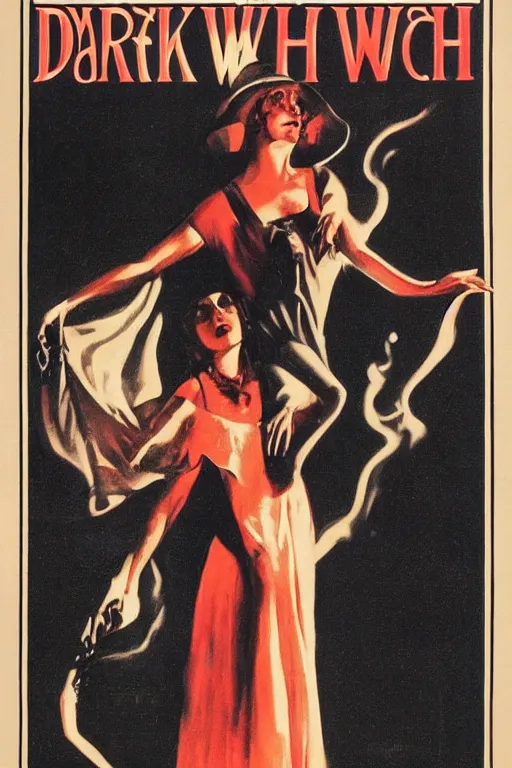 Image similar to movie poster for dark witch, 1 9 2 0