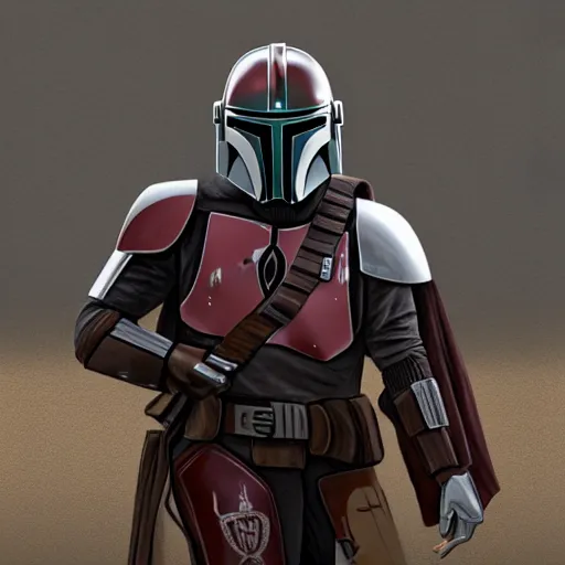 Image similar to a horse wearing mandalorian armour