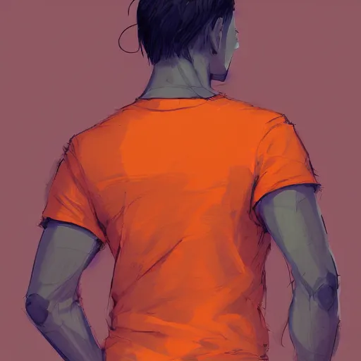 Image similar to man in orange t - shirt hugging girl, vivid colors, character sheet, fine details, concept design, contrast, kim jung gi, greg rutkowski, trending on artstation, 8 k, full body, turnaround, front view, back view, ultra wide angle