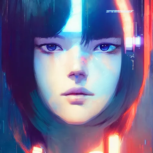 Image similar to A beautiful cyborg woman || ANIME, fine-face, realistic shaded perfect face, fine details. Anime. realistic shaded lighting poster by Ilya Kuvshinov katsuhiro otomo ghost-in-the-shell, magali villeneuve, artgerm, Jeremy Lipkin and Michael Garmash and Rob Rey