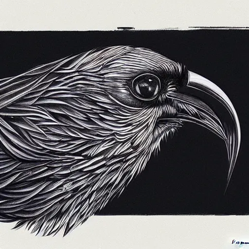 Image similar to a simple crow painting by Android Jones and M. C. Escher collaboration