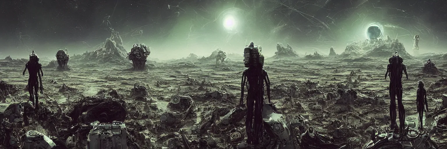 Image similar to a highly detailed digital realistic photo of aliens looking at the seventh planet from space, universe, invasion time on planet earth, digital art, cinematic, satellite imagery, 8 k, super - resolution, by h. r. giger, by ismail inceoglu, by karol bak, unreal engine