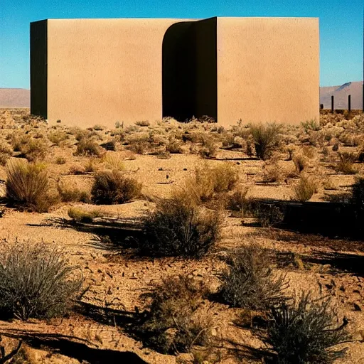 Prompt: brutalist ruuins in the desert