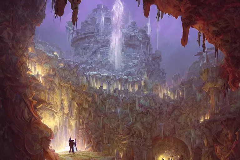 Image similar to point perspective dungeon dangerous fantasy dungeon the humble worshippers of the god of ices must bloom a farm for days and days. They have special swords they use in their ceremonies.,by artgerm and Craig Mullins, James Jean, Andrey Ryabovichev, Mark Simonetti and Peter Morbacher 16k