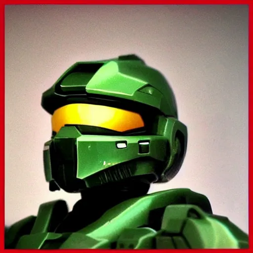 Image similar to “scene depicting Master Chief from Halo being told he is not the father by Maury. Photo in the style of Maury.”