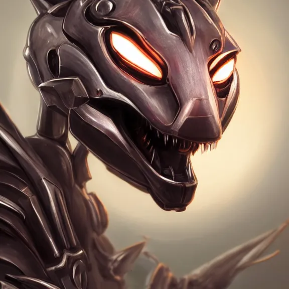 Image similar to close up headshot of a cute beautiful stunning anthropomorphic female robot dragon, with sleek silver metal armor, glowing OLED visor, facing the camera, high quality maw open and about to eat you, you being dragon food, the open maw being detailed and soft and warm looking, highly detailed digital art, furry art, anthro art, sci fi, warframe art, destiny art, high quality, 3D realistic, dragon mawshot, maw art, furry mawshot, macro art, dragon art, Furaffinity, Deviantart Eka's Portal