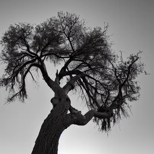 Image similar to a withered tree, award winning black and white photography