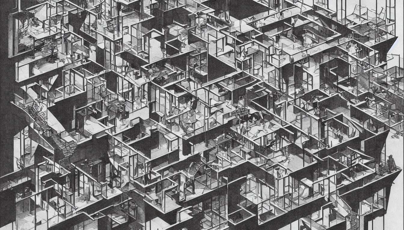 Image similar to m c escher impossible architecture