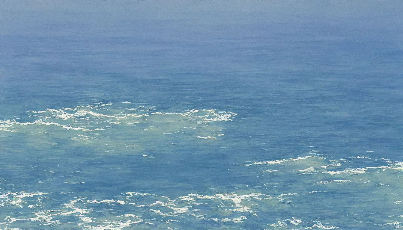 Prompt: huge open ocean oceanscape with horizon drawing by Moebius, minimalist, detailed