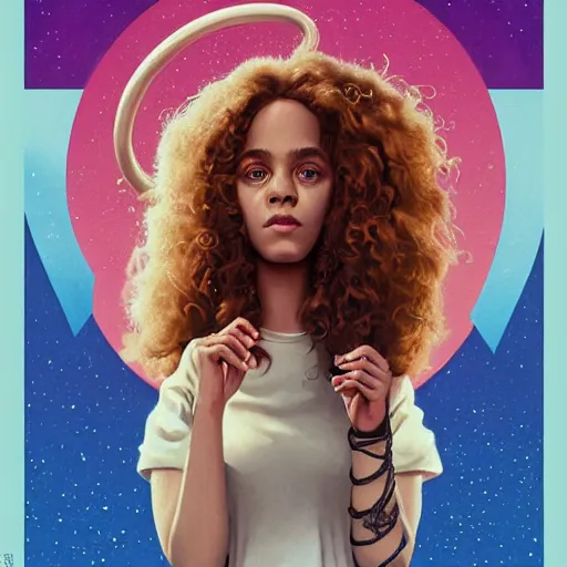 Image similar to lofi portrait of hermione granger smoking weed, Pixar style, by Tristan Eaton Stanley Artgerm and Tom Bagshaw.