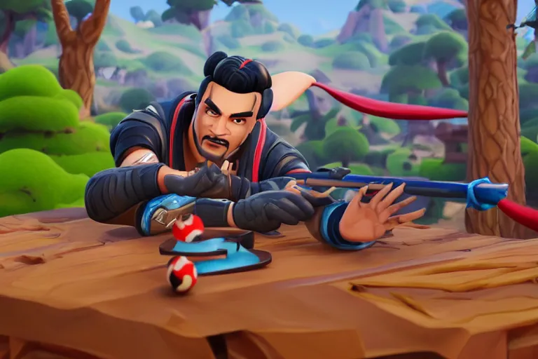 Image similar to xi jin ping playing fortnite