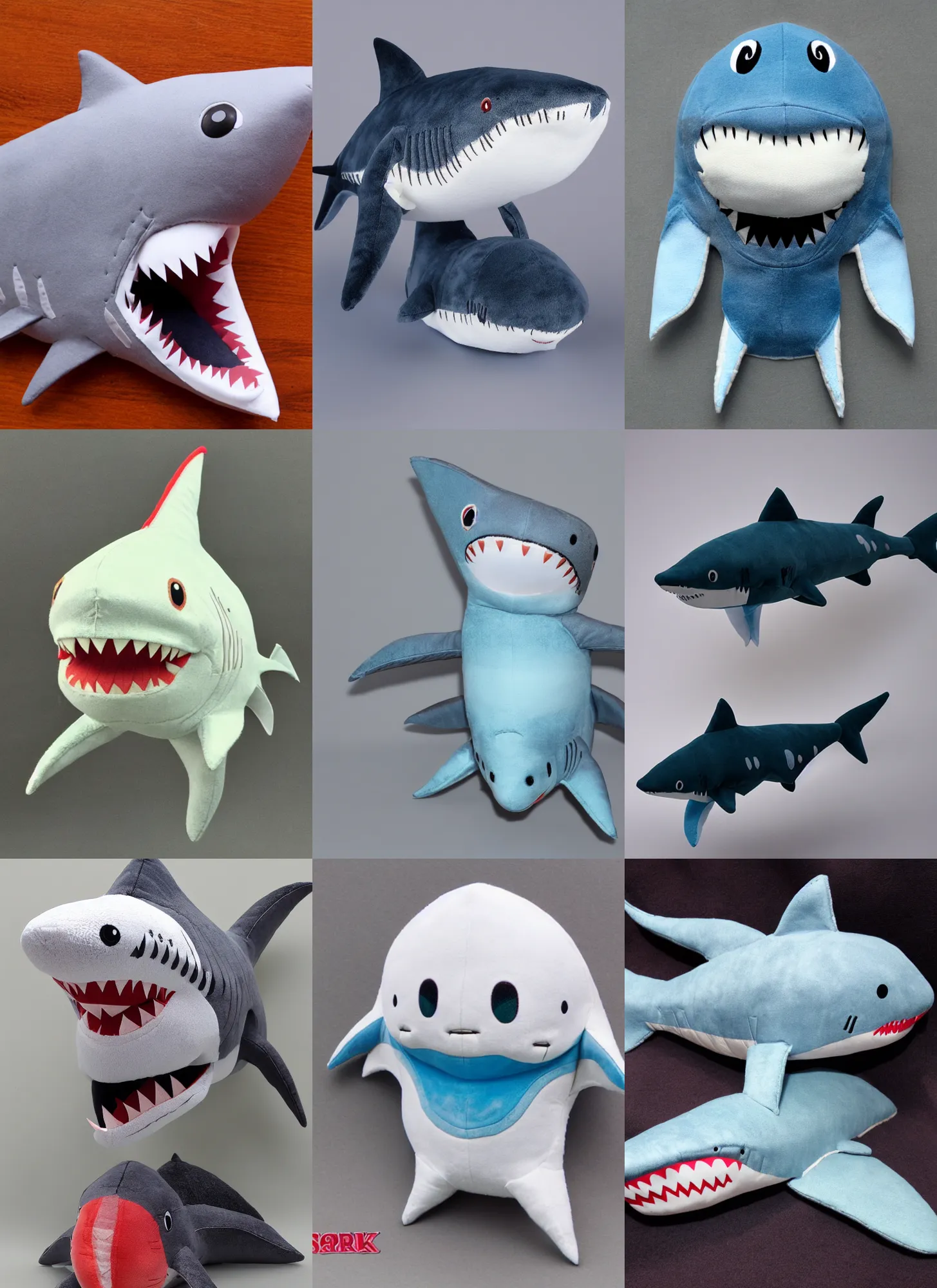 Prompt: shark, a fumo of a shark, plushie, detailed product photo