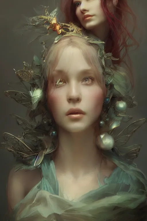 Image similar to face closeup beautiful girl fairy wearing velvet dress, 3 d render, holding electricity, hyper realistic detailed portrait, ruan jia, wlop, fantasy, hyper detailed, octane render, concept art, ornaments, mucha vibe, dieselpunk, solarpunk, artstation, peter mohrbacher