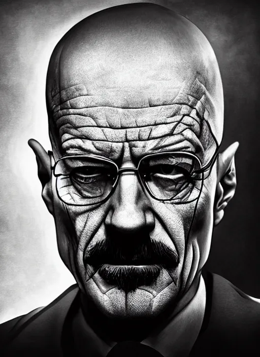 Prompt: photo of Walter White as the Joker by Lee Jeffries, detailed, award winning, Sony a7R, trending on artstation