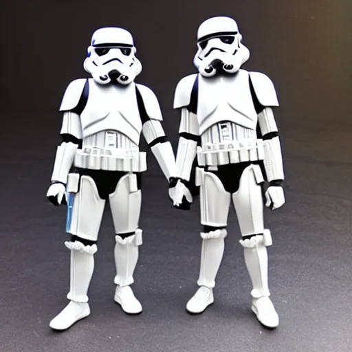 Image similar to stormtrooper holding hands with an Anime girl