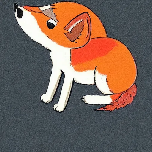 Prompt: a fox with candle head by studio ghibli