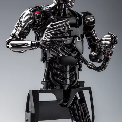 Image similar to The Terminator toy statue, sensual, cinematic, studio light, 8K,