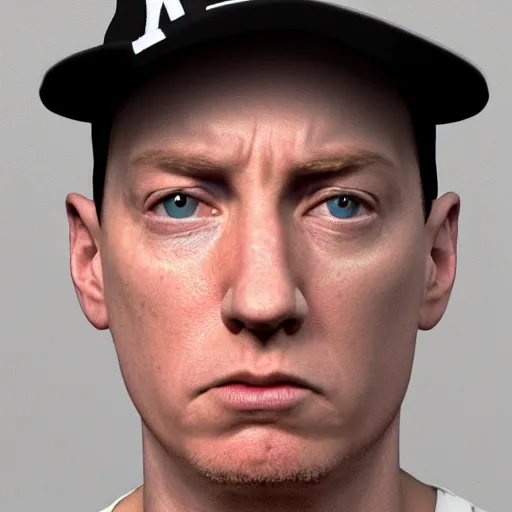 Image similar to eminem mugshot, cinematic lighting, photorealistic