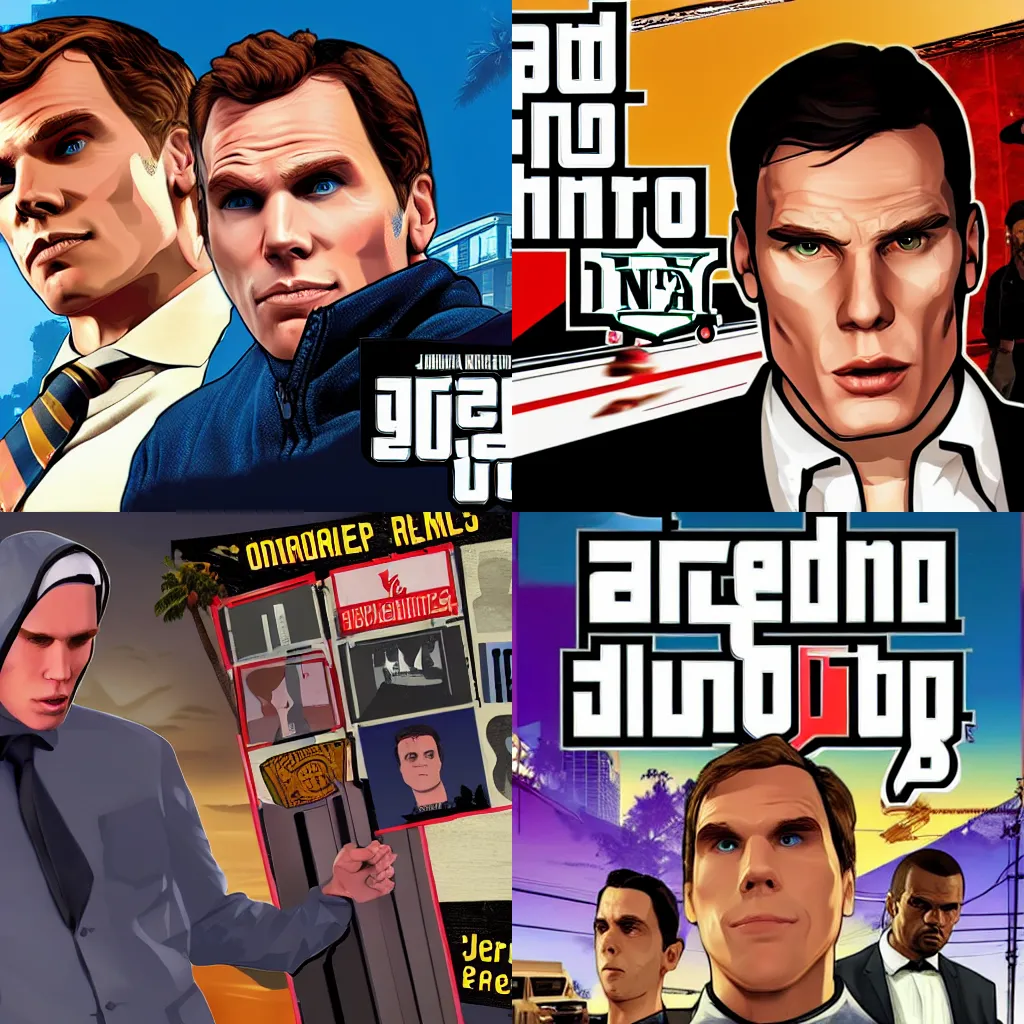 Prompt: jerma in gta 5 box art and loading screen style