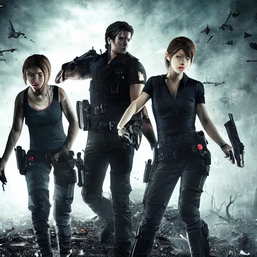 Prompt: a scene from a new resident evil live action movie