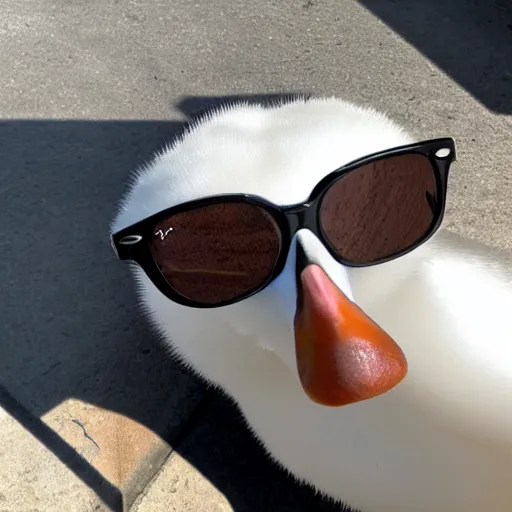 Prompt: a goose with ray bans