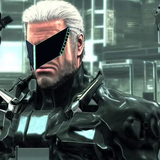 Image similar to Metal Gear Rising Revengeance with Joe Biden as a villain