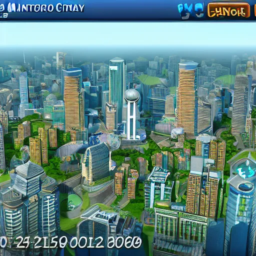 Prompt: canary wharf, screenshot from simcity ( 2 0 2 0 )
