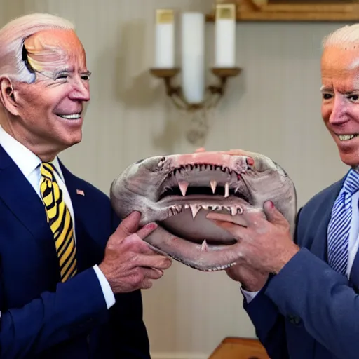 Image similar to joe Biden with the body of a shark