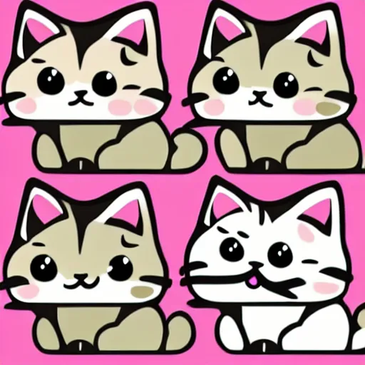 Image similar to cute kitten as an svg sticker, 2 d, flat, vector art