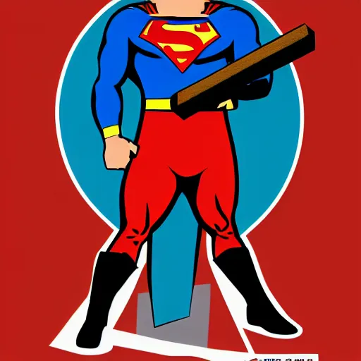Image similar to soviet superman with hammer and sickle