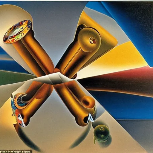 Image similar to Quantum mechanics portrayed in an artwork by Salvador Dali