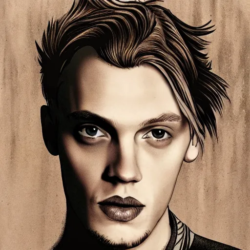 Image similar to jamie campbell bower, storybook, illustration