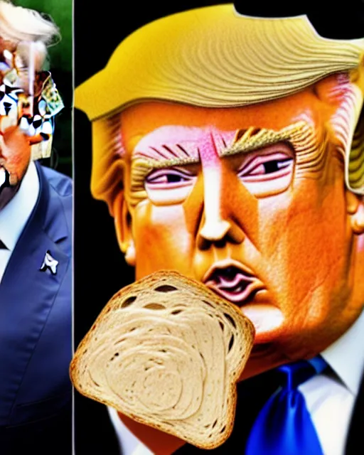 Image similar to donald trump made out of bread