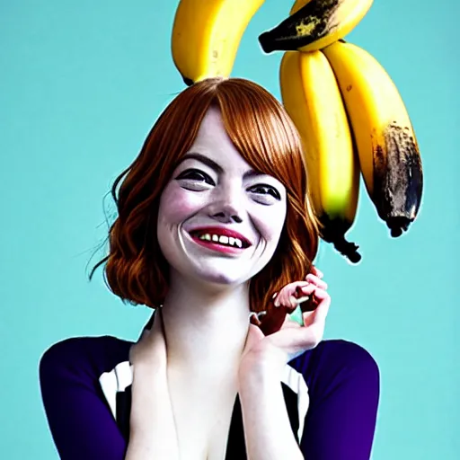 Image similar to emma stone as an anthropomorphic banana