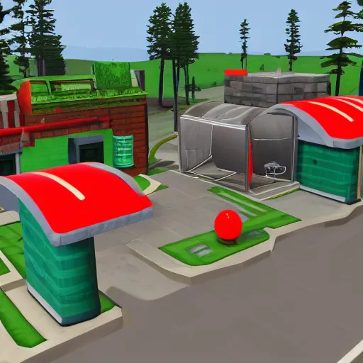 Image similar to gas store simulator, Roblox game scene