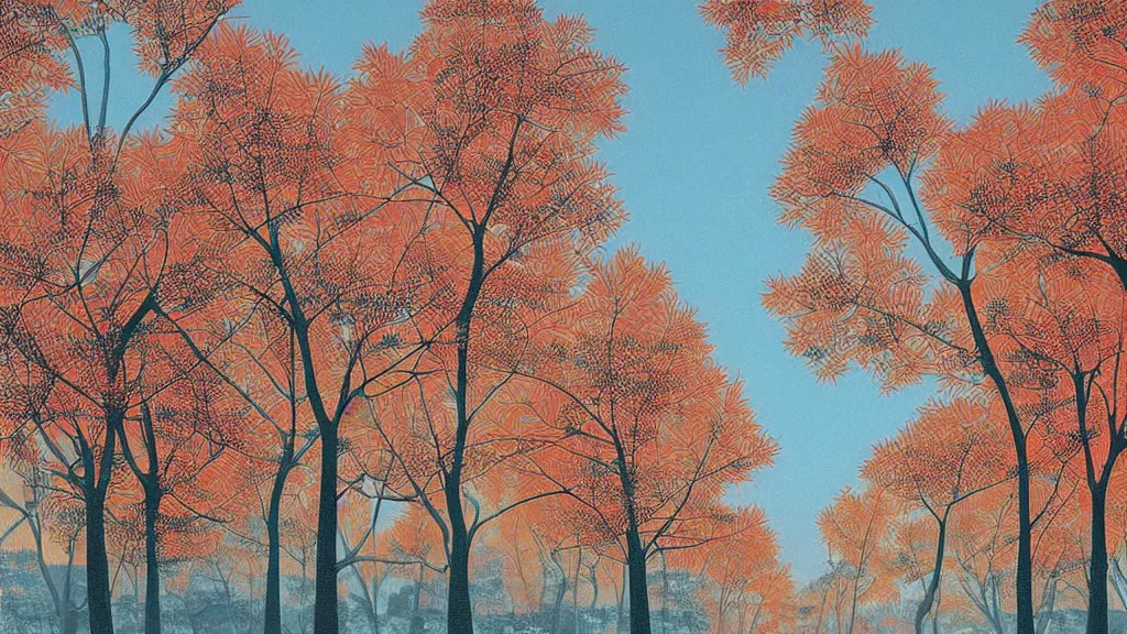 Image similar to “ autumn of beijing, by victor ngai ”