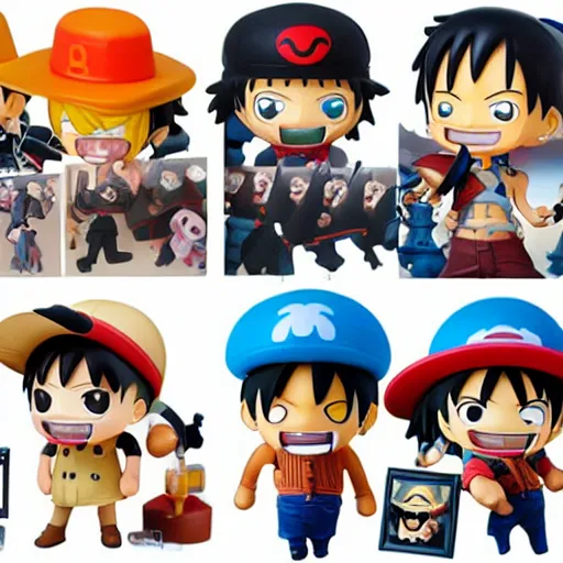 Image similar to high quality portrait flat matte painting of one piece in the style of nendoroid and Toon toys , flat anime style, thick painting, medium close-up