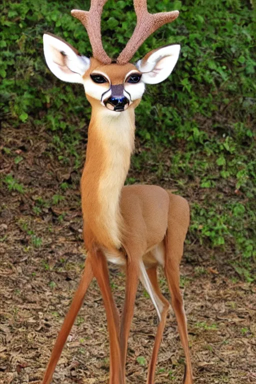 Image similar to an anthropomorphic deer gerenuk hybrid, fursuit!!!!!!!! cosplay